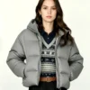 Custom Women's Down Filled Quilted Oversized Charcoal Puffer Jacket - Style D845A7 - view 2 Custom Women's Down Filled Quilted Oversized Charcoal Puffer Jacket - Style D845A7 - view 2
