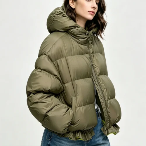 Custom Women's Down Cropped Puffer Jacket Custom Women's Down Cropped Puffer Jacket