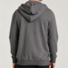 Custom Men's 400 GSM French Terry Embroidered Longline Zip-Up Hoodie Charcoal - view 2