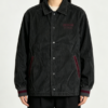 Custom Women's Corduroy Embroidered Oversized Coach Jacket Slate Grey Custom Women's Corduroy Embroidered Oversized Coach Jacket Slate Grey