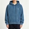 Custom Men's 500 GSM Heavyweight Embroidered Oversized Pullover Hoodie Washed Blue Custom Men's 500 GSM Heavyweight Embroidered Oversized Pullover Hoodie Washed Blue