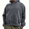 Custom Men's Performance Poly Embroidered Cropped Pullover Hoodie Slate Grey