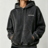 Custom Women's 500 GSM Heavyweight Embroidered Regular Pullover Hoodie Washed Black Custom Women's 500 GSM Heavyweight Embroidered Regular Pullover Hoodie Washed Black