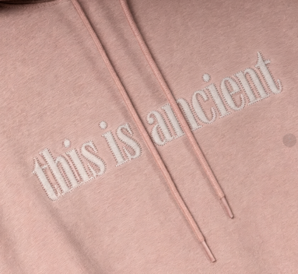 Custom Women's 400 GSM French Terry Embroidered Oversized Pullover Hoodie Dusty Pink - view 3 Custom Women's 400 GSM French Terry Embroidered Oversized Pullover Hoodie Dusty Pink - view 3