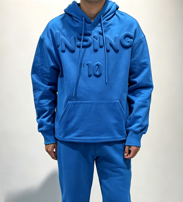 Custom Men's Fleece Heavyweight Blue Hoodie