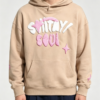 Custom Men's 400 GSM French Terry Puff Print Oversized Pullover Hoodie Khaki Custom Men's 400 GSM French Terry Puff Print Oversized Pullover Hoodie Khaki