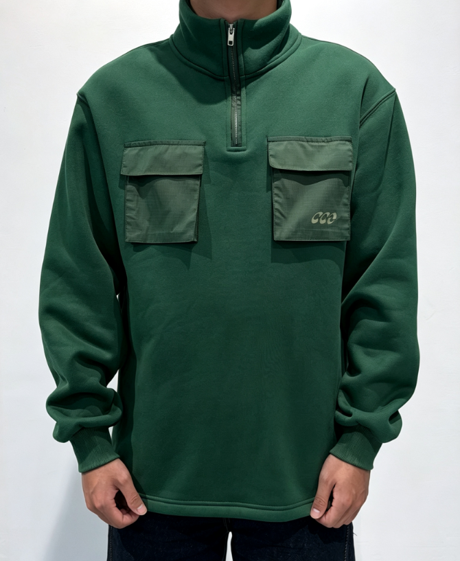 Custom Men's Fleece Forest Green Pullover