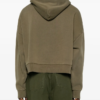 Custom Men's 400 GSM French Terry Screen Printed Cropped Pullover Hoodie Olive - view 2 Custom Men's 400 GSM French Terry Screen Printed Cropped Pullover Hoodie Olive - view 2