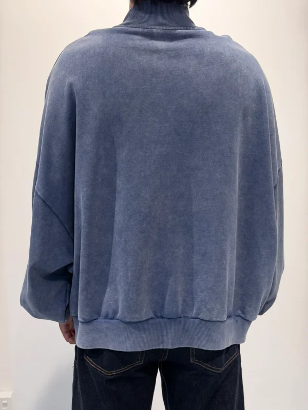 Custom Men's Fleece Washed Washed Blue Pullover - view 2