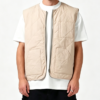Custom Men's Recycled Nylon Quilted Oversized Gilet Vest Puffer Jacket Sand
