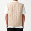 Custom Men's Recycled Nylon Quilted Oversized Gilet Vest Puffer Jacket Sand - view 2