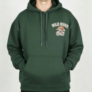 Custom Men's 500 GSM Heavyweight Graphic Oversized Pullover Hoodie Olive