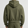 Custom Men's Performance Poly Graphic Cropped Pullover Hoodie Army Green - view 2