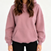 Custom Women's 500 GSM Heavyweight Printed Oversized Pullover Hoodie Dusty Pink