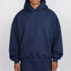 Custom Men's 500 GSM Heavyweight Streetwear Oversized Pullover Hoodie Navy