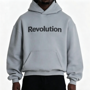 Custom Men's 500 GSM Heavyweight Screen Printed Cropped Pullover Hoodie Slate Grey