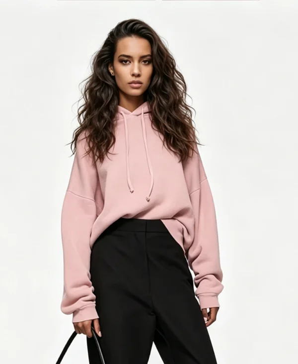 Custom Women's Hooded Relaxed Sweatshirt - Style E7812E Custom Women's Hooded Relaxed Sweatshirt - Style E7812E