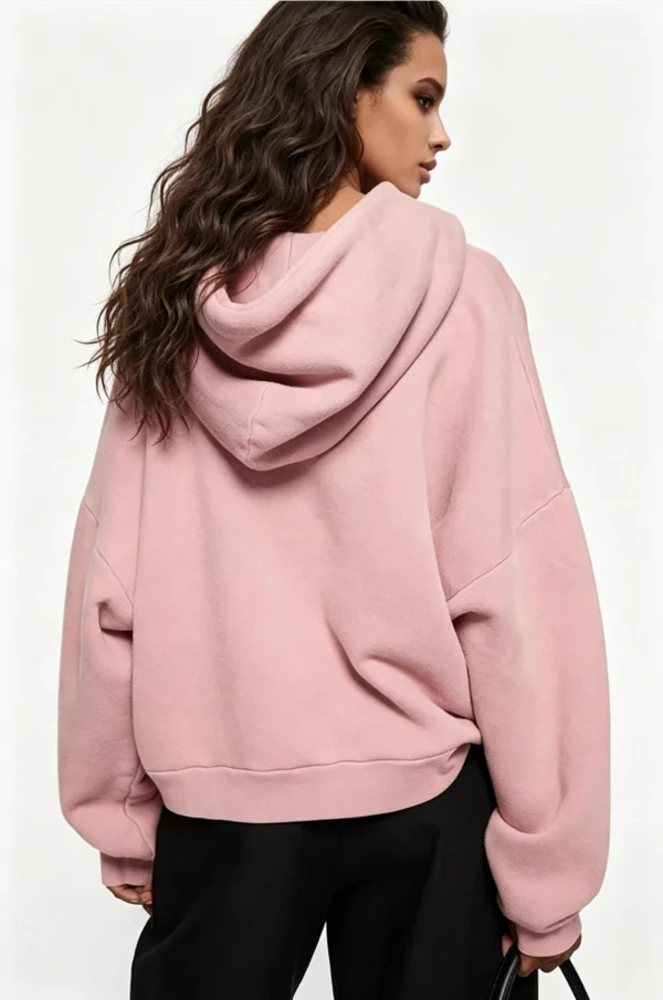 Custom Women's Hooded Relaxed Sweatshirt - Style E7812E - view 2 Custom Women's Hooded Relaxed Sweatshirt - Style E7812E - view 2
