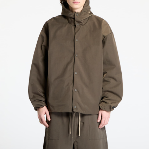 Custom Men's Nylon Oversized Coach Jacket Chocolate Brown