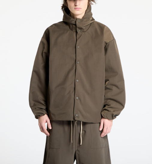 Custom Men's Nylon Oversized Coach Jacket Chocolate Brown Custom Men's Nylon Oversized Coach Jacket Chocolate Brown