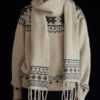 Custom Women's Merino Wool Jacquard Cardigan - view 2 Custom Women's Merino Wool Jacquard Cardigan - view 2