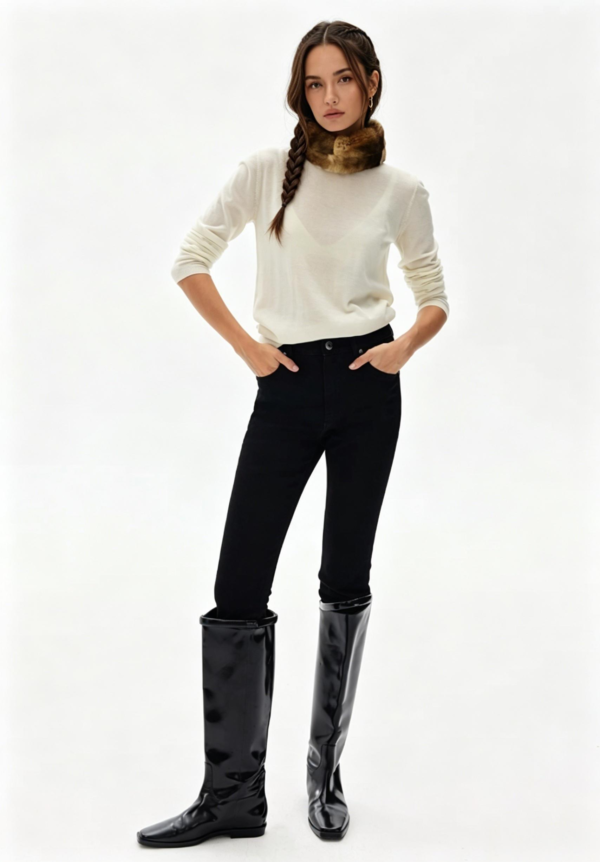 Custom Women's Denim Slim-Fit Black Jeans
