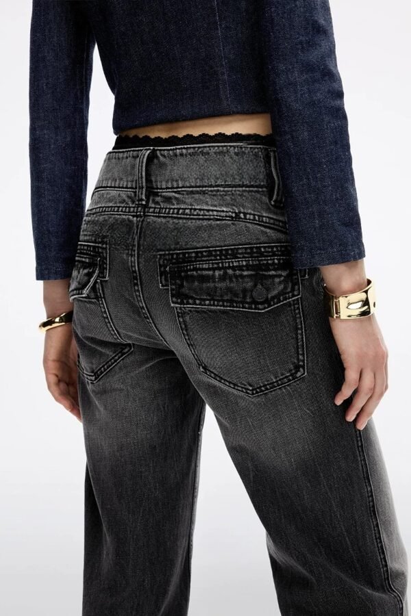 Custom Women's Denim Slim-Fit Red Jeans - Style 5E5EFB - view 2 Custom Women's Denim Slim-Fit Red Jeans - Style 5E5EFB - view 2