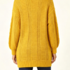 Custom Women's Lambswool Cable-Knit Oversized Button-Up Cardigan Mustard - view 3 Custom Women's Lambswool Cable-Knit Oversized Button-Up Cardigan Mustard - view 3