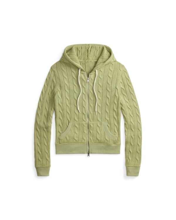 Custom Women's Lambswool Cable-Knit Oversized Mustard Cardigan - Style 482F47 Custom Women's Lambswool Cable-Knit Oversized Mustard Cardigan - Style 482F47