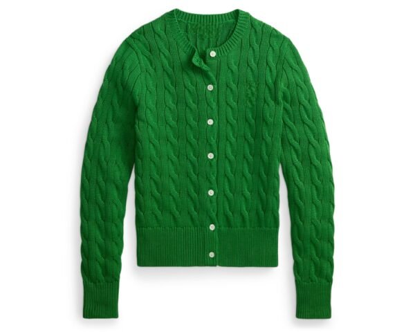 Custom Women's Lambswool Cable-Knit Oversized Rust Cardigan - Style 6B565D - view 5 Custom Women's Lambswool Cable-Knit Oversized Rust Cardigan - Style 6B565D - view 5