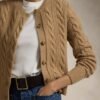 Custom Women's Lambswool Cable-Knit Oversized Rust Cardigan - Style 6B565D - view 6 Custom Women's Lambswool Cable-Knit Oversized Rust Cardigan - Style 6B565D - view 6