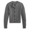Custom Women's Lambswool Cable-Knit Oversized Rust Cardigan - Style 6B565D - view 8 Custom Women's Lambswool Cable-Knit Oversized Rust Cardigan - Style 6B565D - view 8