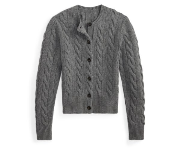 Custom Women's Lambswool Cable-Knit Oversized Rust Cardigan - Style 6B565D - view 8 Custom Women's Lambswool Cable-Knit Oversized Rust Cardigan - Style 6B565D - view 8