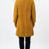 Custom Women's Lambswool Cable-Knit Oversized Turtleneck Sweater Dress Mustard - view 2