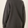 Custom Women's Lambswool Ribbed Oversized Button-Up Cardigan Charcoal - view 2 Custom Women's Lambswool Ribbed Oversized Button-Up Cardigan Charcoal - view 2