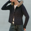 Custom Women's Lambswool Ribbed Oversized Charcoal Cardigan - Style E1CC8C - view 2 Custom Women's Lambswool Ribbed Oversized Charcoal Cardigan - Style E1CC8C - view 2