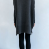 Custom Women's Lambswool Ribbed Oversized Turtleneck Sweater Dress Charcoal - view 2