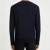 Custom Men's Merino Wool Cable-Knit Oversized Crew Neck Sweater Navy - view 2 Custom Men's Merino Wool Cable-Knit Oversized Crew Neck Sweater Navy - view 2