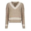 Custom Women's Merino Wool Cable-Knit Cropped Sand Sweater - Style 0E6607 - view 2