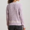 Custom Women's Merino Wool Cable-Knit Cropped Sand Sweater - Style 0E6607 - view 3