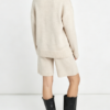 Custom Women's Merino Wool Jacquard Oversized V Neck Sweater Bone - view 2 Custom Women's Merino Wool Jacquard Oversized V Neck Sweater Bone - view 2