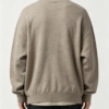 Custom Men's Merino Wool Ribbed Oversized Khaki Cardigan - view 2