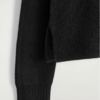 Custom Women's Merino Wool Ribbed Cropped Black Sweater - view 3 Custom Women's Merino Wool Ribbed Cropped Black Sweater - view 3