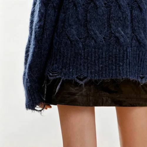 Custom Women's Mohair Ribbed Oversized Sweater - Style 416563 Custom Women's Mohair Ribbed Oversized Sweater - Style 416563