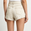 Custom Women's Organic Cotton Denim Distressed Slim Denim Shorts Mustard - view 2 Custom Women's Organic Cotton Denim Distressed Slim Denim Shorts Mustard - view 2