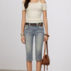 Custom Women's Organic Cotton Distressed Slim-Fit Grey Jeans - view 2