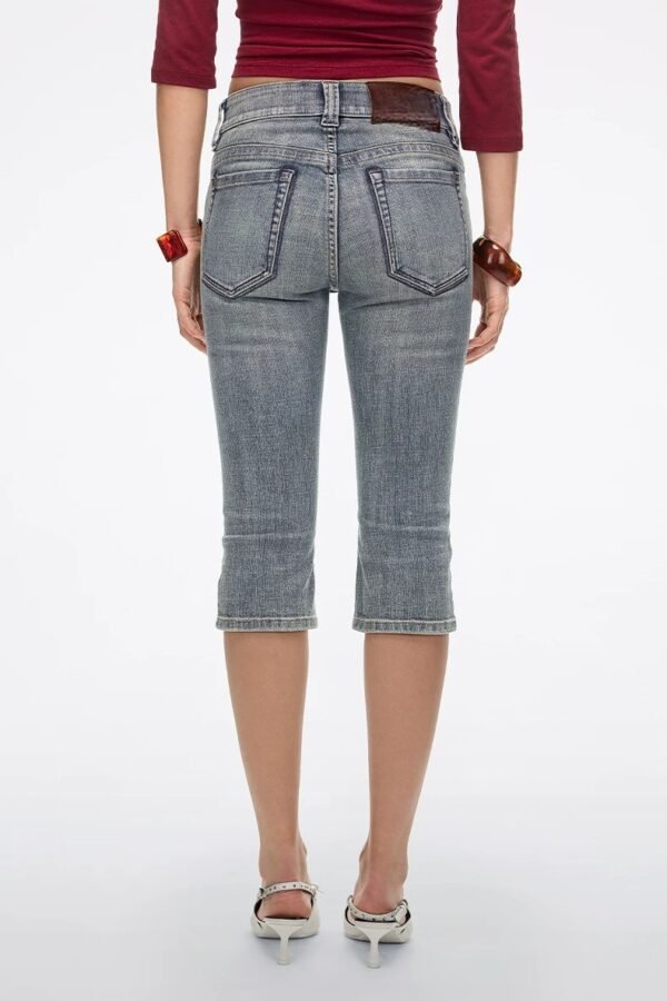 Custom Women's Organic Cotton Distressed Slim-Fit Grey Jeans - view 3