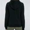Custom Women's Organic Cotton Embroidered Longline Zip-Up Hoodie Black - view 2