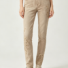 Custom Women's Organic Cotton Denim Embroidered Slim Jeans Sand Custom Women's Organic Cotton Denim Embroidered Slim Jeans Sand