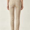Custom Women's Organic Cotton Denim Embroidered Slim Jeans Sand - view 2 Custom Women's Organic Cotton Denim Embroidered Slim Jeans Sand - view 2